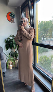 Waist Detailed Knit Dress Camel - Bel Detaylı Triko Elbise Camel