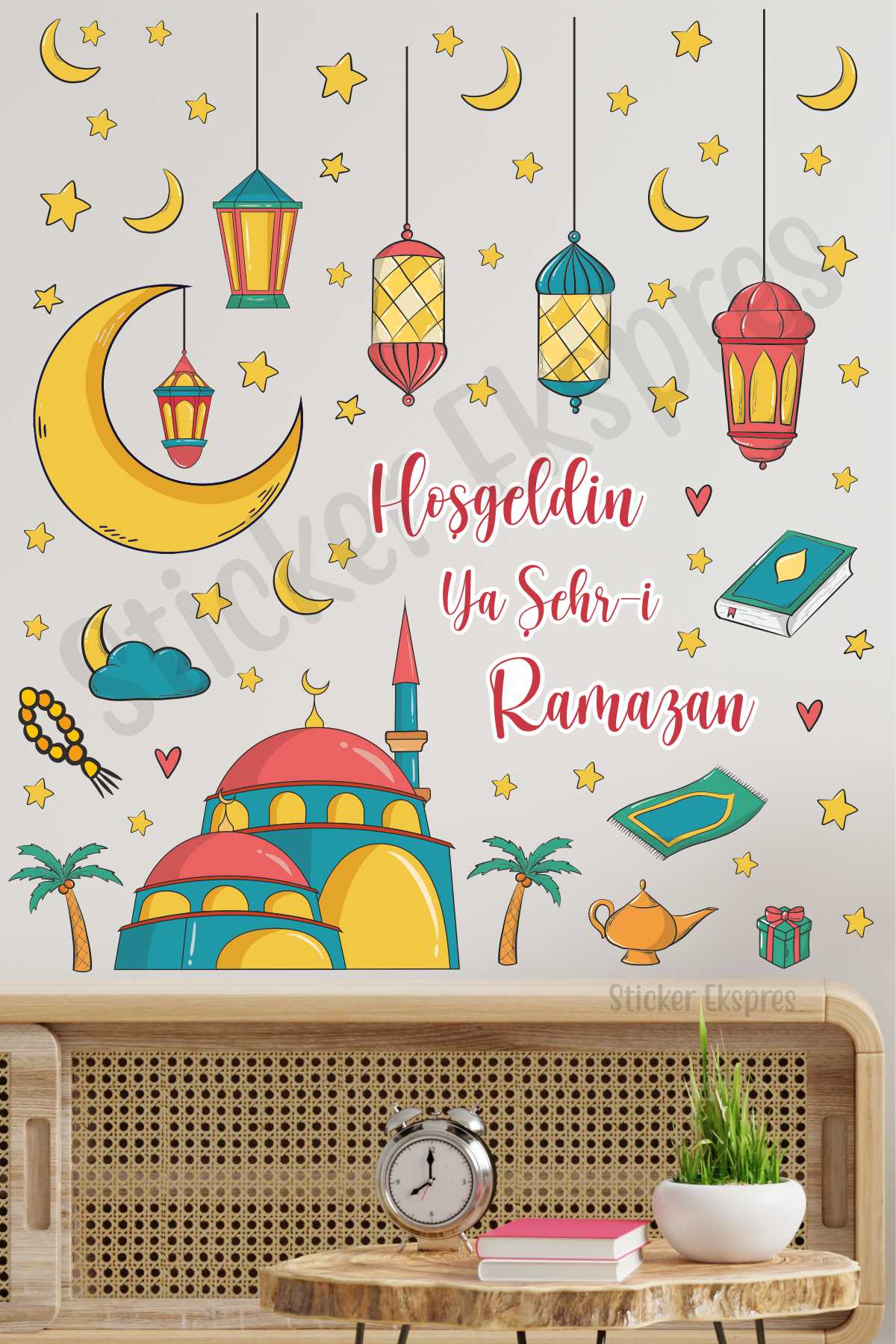 Camiili Hoşgeldin Ramazan - Duvar Sticker Seti