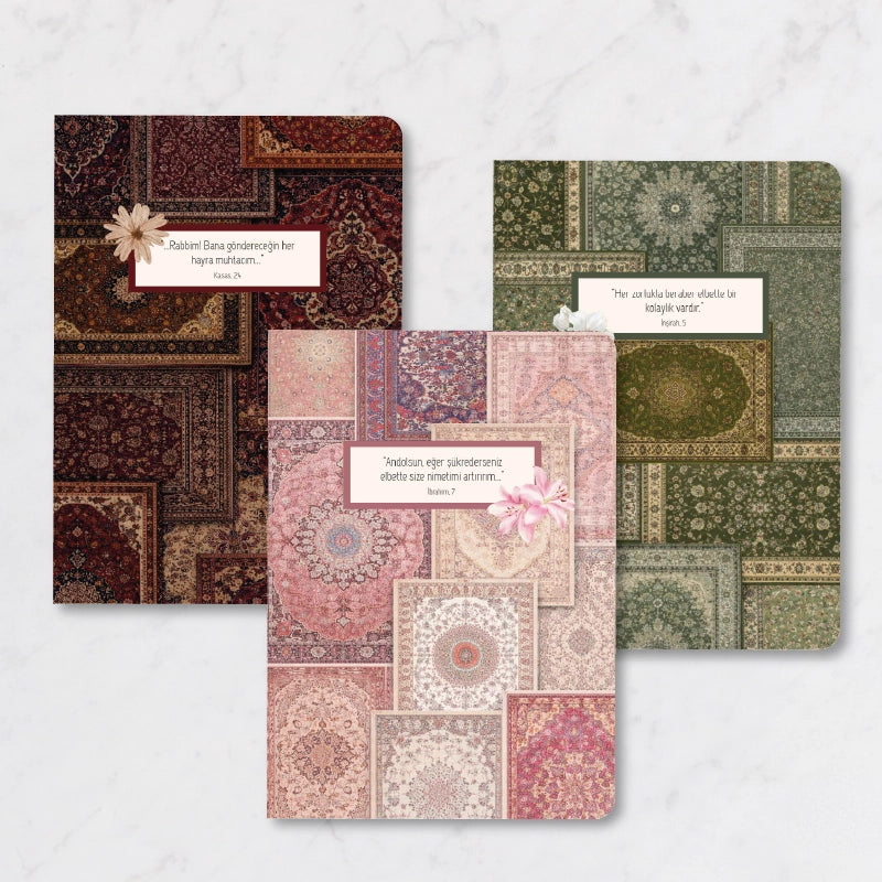 Kilim Kolaj – 3’lü Çizgisiz Mini Not Defter Seti (Kopya)