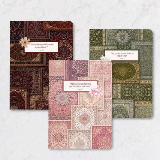 Kilim Kolaj – 3’lü Çizgisiz Mini Not Defter Seti (Kopya)