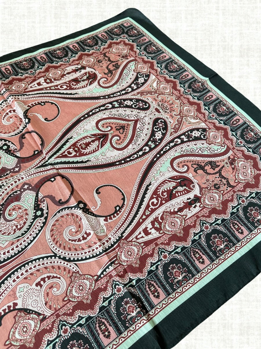 Green&Coral - Ethnic Cotton Hijab