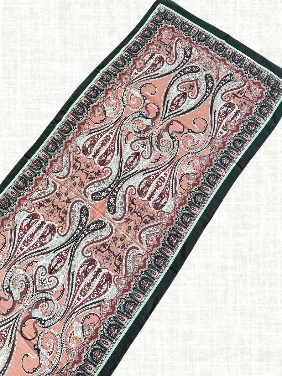 Green&Coral - Ethnic Cotton Hijab