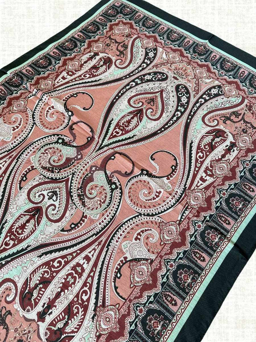Green&Coral - Ethnic Cotton Hijab