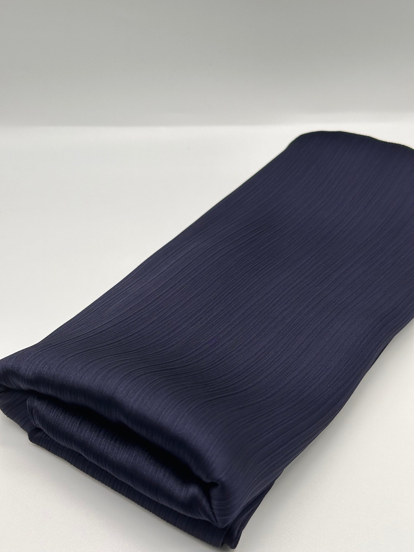 Navy Blue - Crinkle Satin Hijab