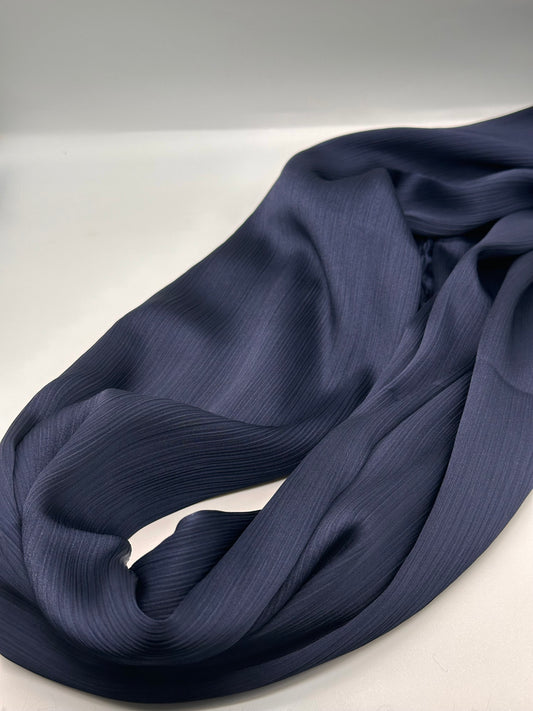 Navy Blue - Crinkle Satin Hijab