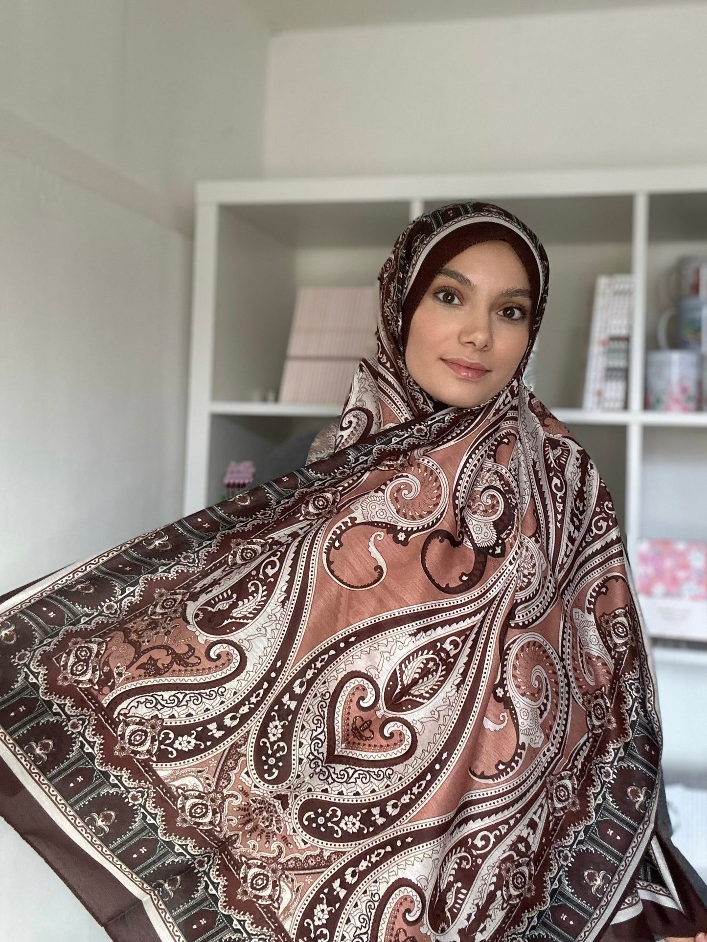Brown&Terracotta - Ethnic Cotton Hijab