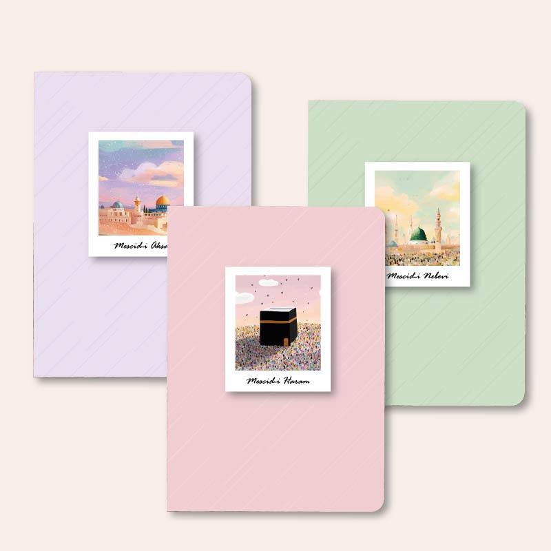 Mescid – 3’lü Çizgisiz Mini Not Defter Seti