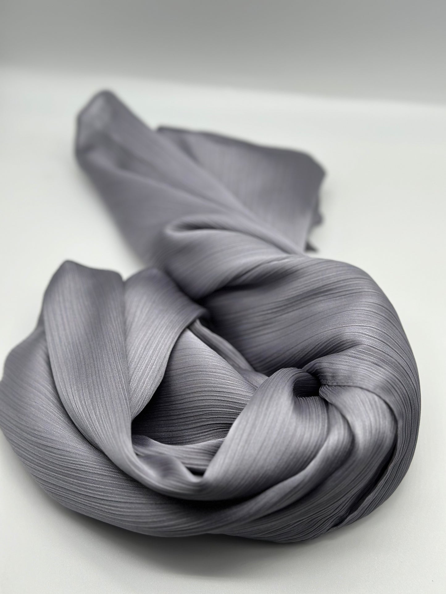 Grey - Crinkle Satin Hijab
