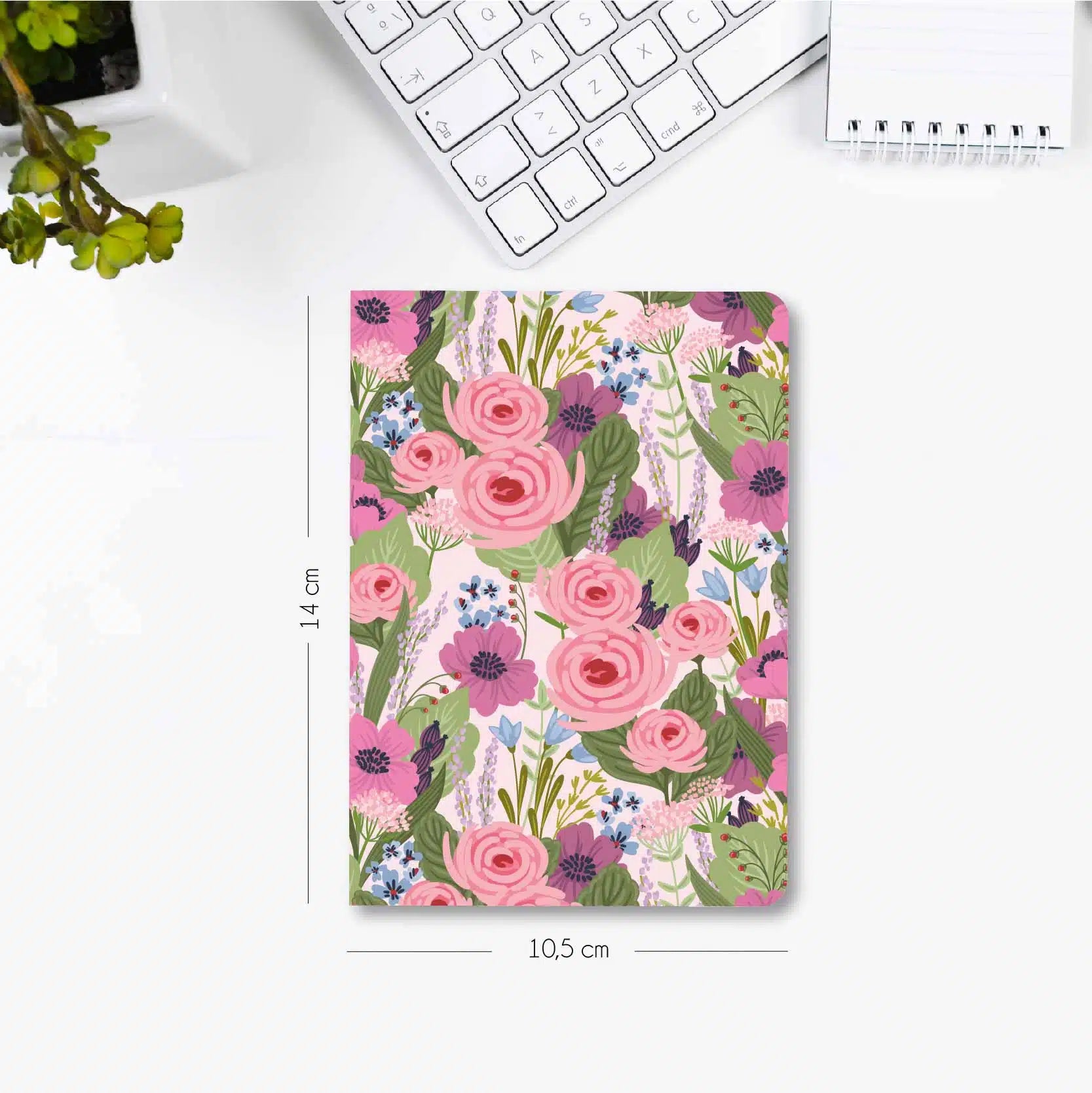 Renkli Çiçekli – Çizgisiz Mini Not Defter