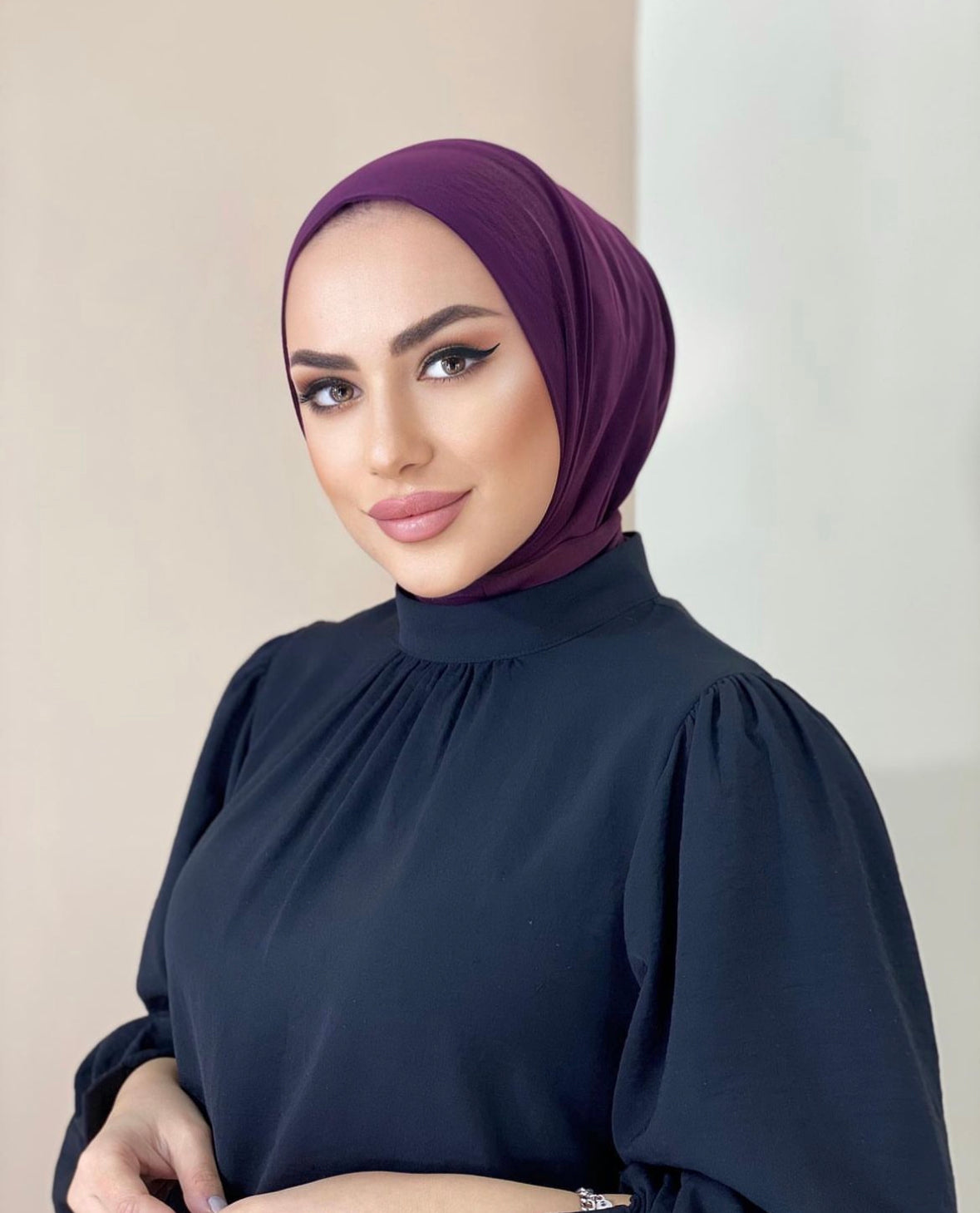 Easy Hijab Plum - Pratik Şal