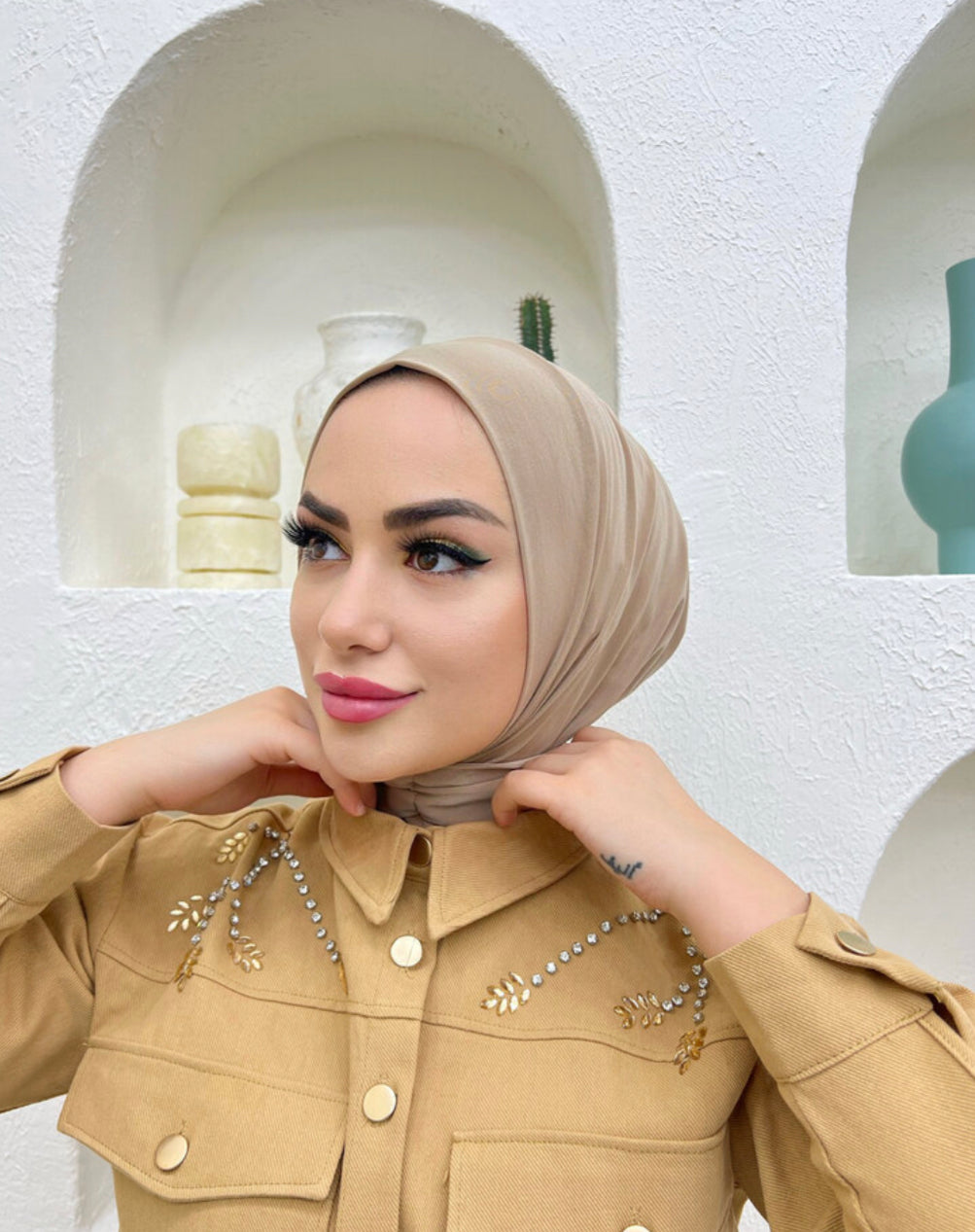 Easy Hijab Golden Mink - Pratik Şal