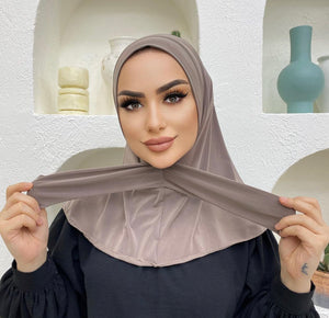 Easy Hijab Taupe Grey- Pratik Şal