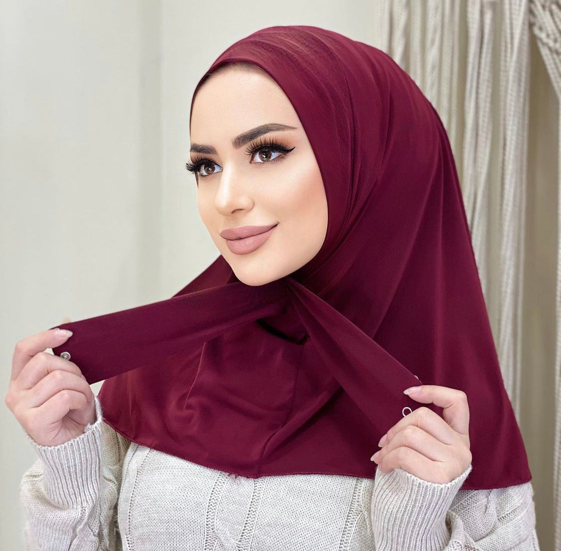 Easy Hijab Bordeaux - Pratik Şal Bordo