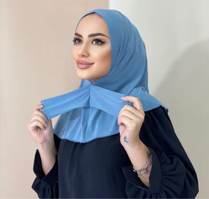 Easy Hijab Blue - Pratik Şal Mavi