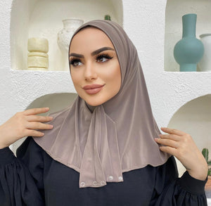 Easy Hijab Taupe Grey- Pratik Şal