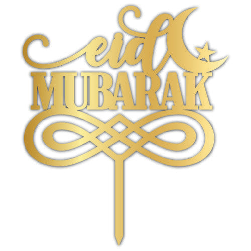 Cake Topper Plexi Gold "Eid Mubarak" -