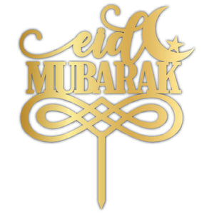Cake Topper Plexi Gold "Eid Mubarak" - Pre Order